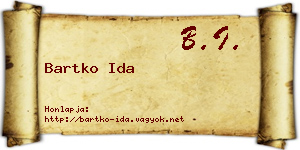 Bartko Ida névjegykártya